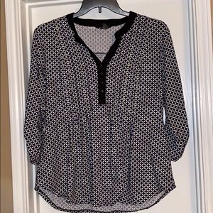 Robert Louis black and blue blouse